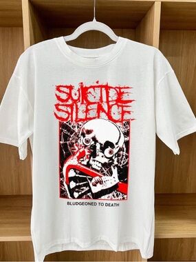 Suicide Silence themed skull print T-shirt